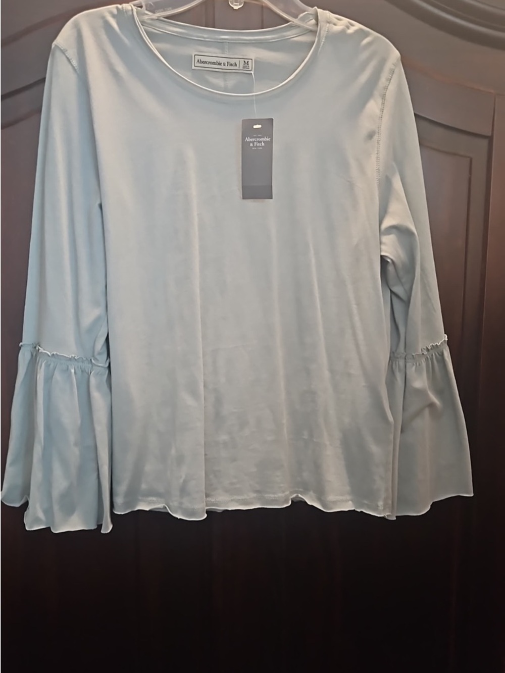 Abercrombie & Fitch Pale Blue Bell Sleeve Long Sleeve Top